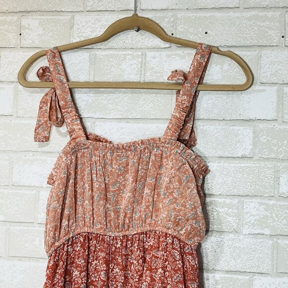 Sincerely Jules Tiered Maxi Dress Medium Boho Cottage Prairie Country Milkmaid‎ - Picture 8 of 10